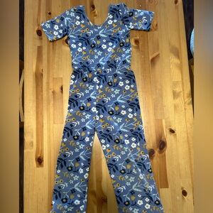 Floral Kids One Piece Bodysuit - Blue and Yellow